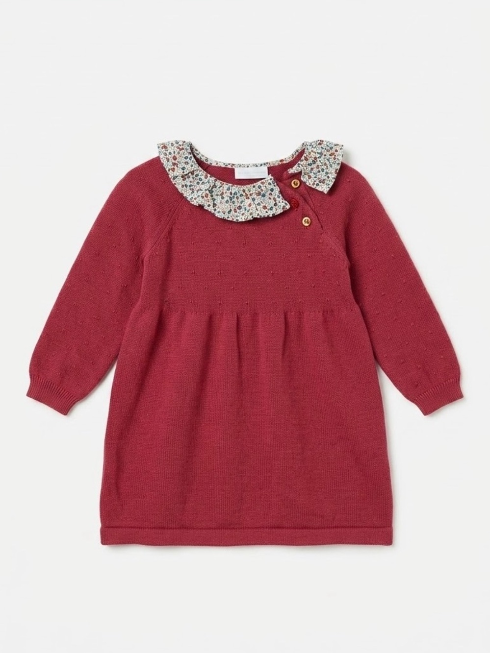 Edgehill Collection Baby Girl Sweater Dress 9M Floral Red Fall Winter